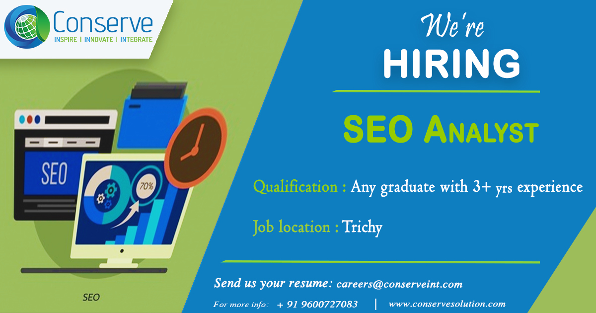 seo analyst openings in Trichy/Chennai,India